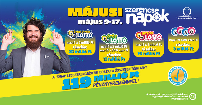 Májusi Szerencsenapok akció, május 9-17