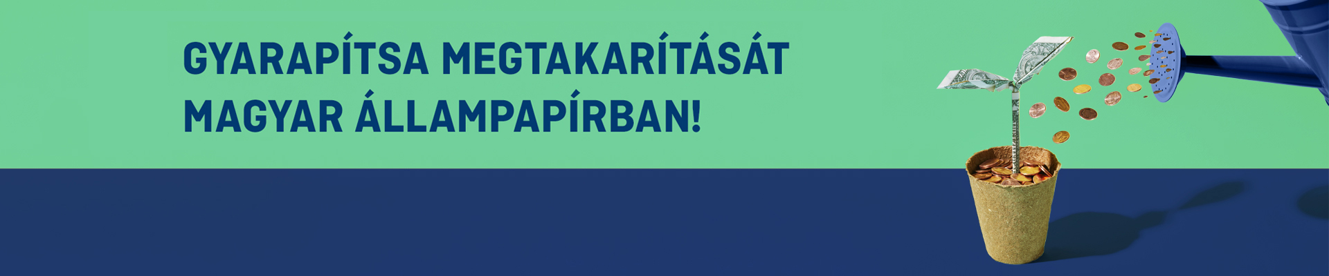a képen egy pénzfát locsolnak aprópénzzel