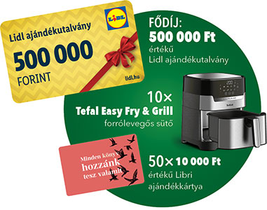 A képen a megnyerhető nyeremények láthatóak