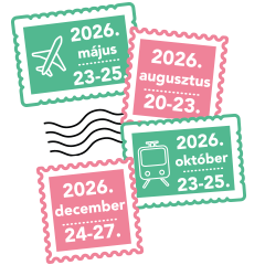 A képen négy bélyeg látható 2026. május 23-25, 2026 augusztus 20-33, 2026 október 23-25 és 2026 december 24-27 - felirattal