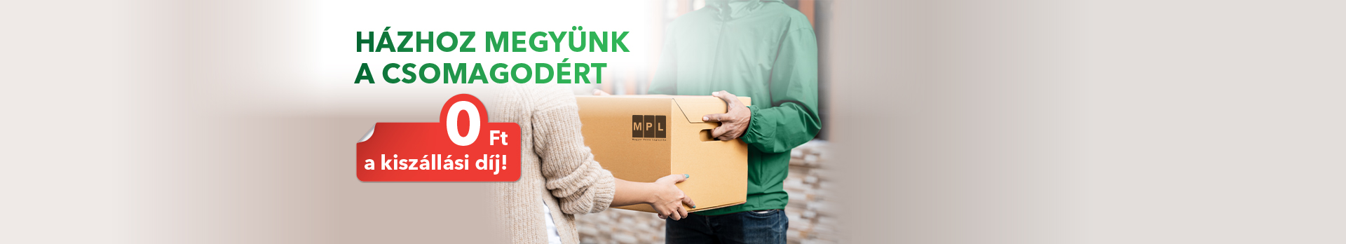 A képen egy csomagot átadó és egy csomagot átvevő kéz látható.