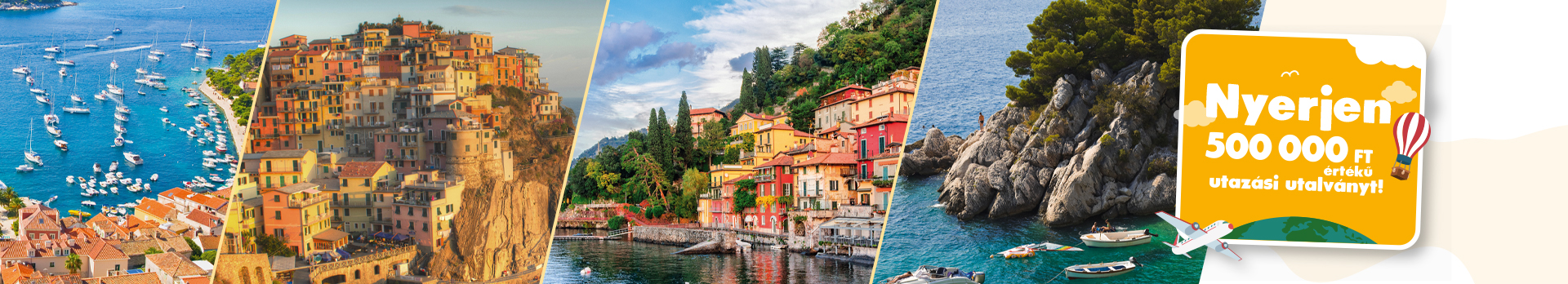 Nyerjen 500000Ft érétkű utazási utalványt! Európai tengerparti városrészletek.